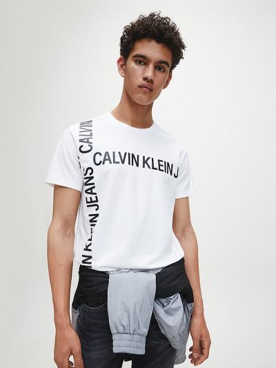 Calvin Klein Ruhák HU904832 | Calvin Klein Organic Cotton Logo Férfi Póló Világos Fehér